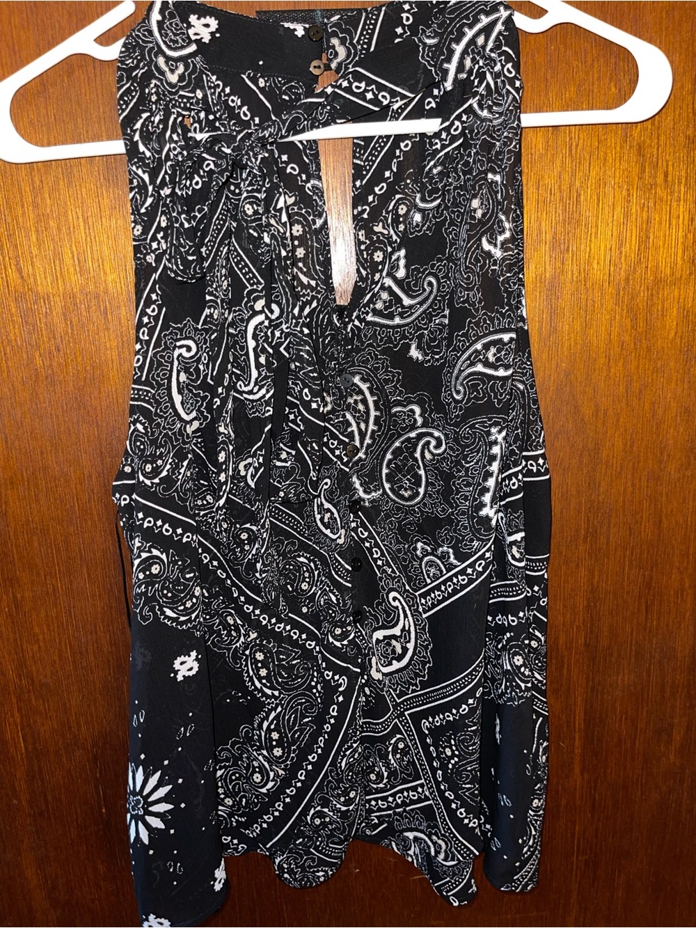 H&M Black and White Paisley Tank Top